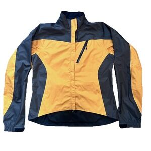 REI Ride Dry Rain Jacket Orange With Reflective Strip Women's Size Medium